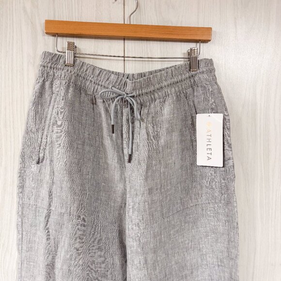 NWT Athleta Retreat Linen Wide Leg Pant in the Color Grey - Picture 2 of 6